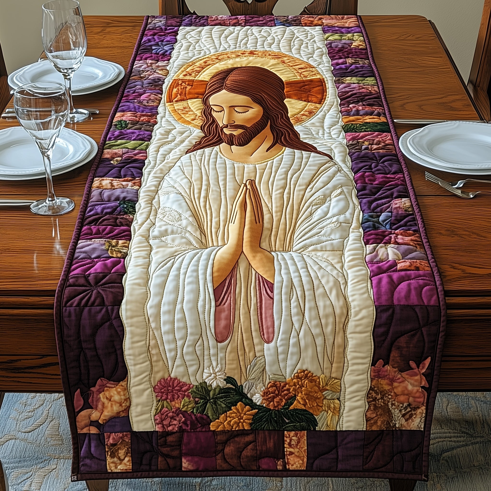 Sacred Reflections Quilted Table Runner Holiday Table Runners Easter Gifts For Family