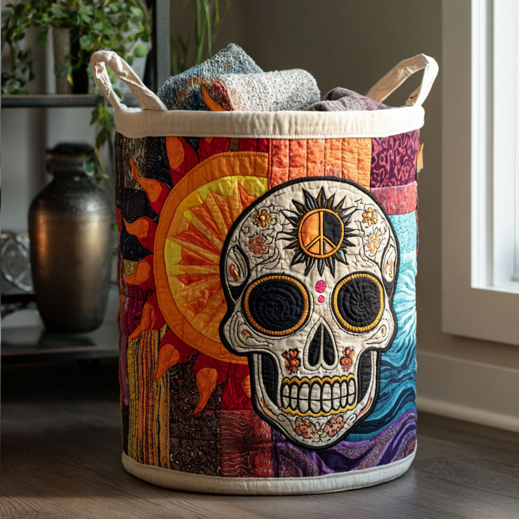 Sacred Skull Quilted Laundry Basket Laundry Room Decor Ideas Day Of The Dead Gifts For Her