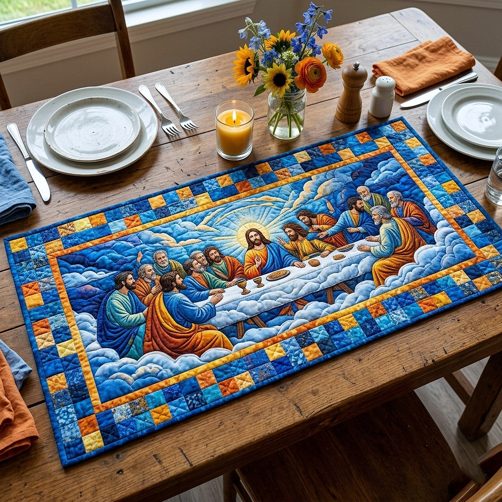 Sacred Supper Quilted Table Runner Elegant Easter Table Decor Easter Gifts For Women