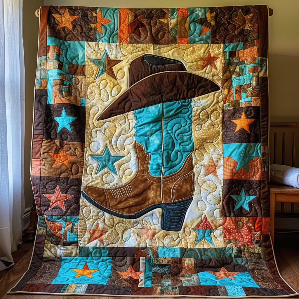 Saddle Up Quilted Blanket Bed Room Decoration Gifts For Cowboy Husband