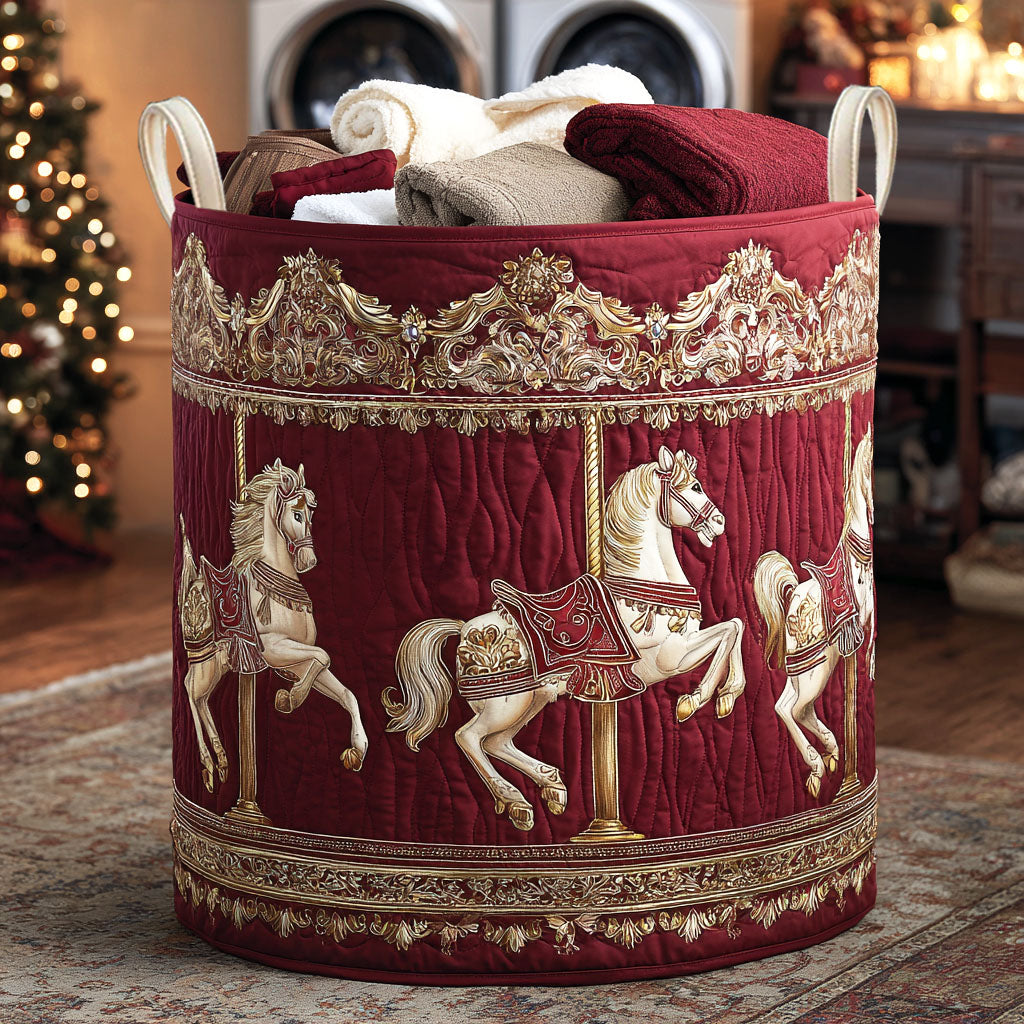 Saffron Mirage Quilted Laundry Basket Best Clothes Basket Good Christmas Gifts For Grandparents