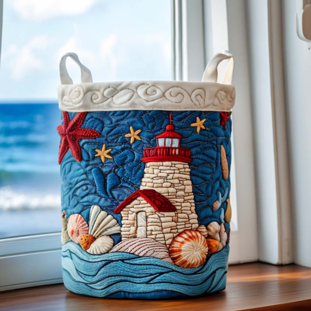 Sailing Light Spirit Quilted Laundry Basket Foldable Laundry Hamper House Warming Present Idea
