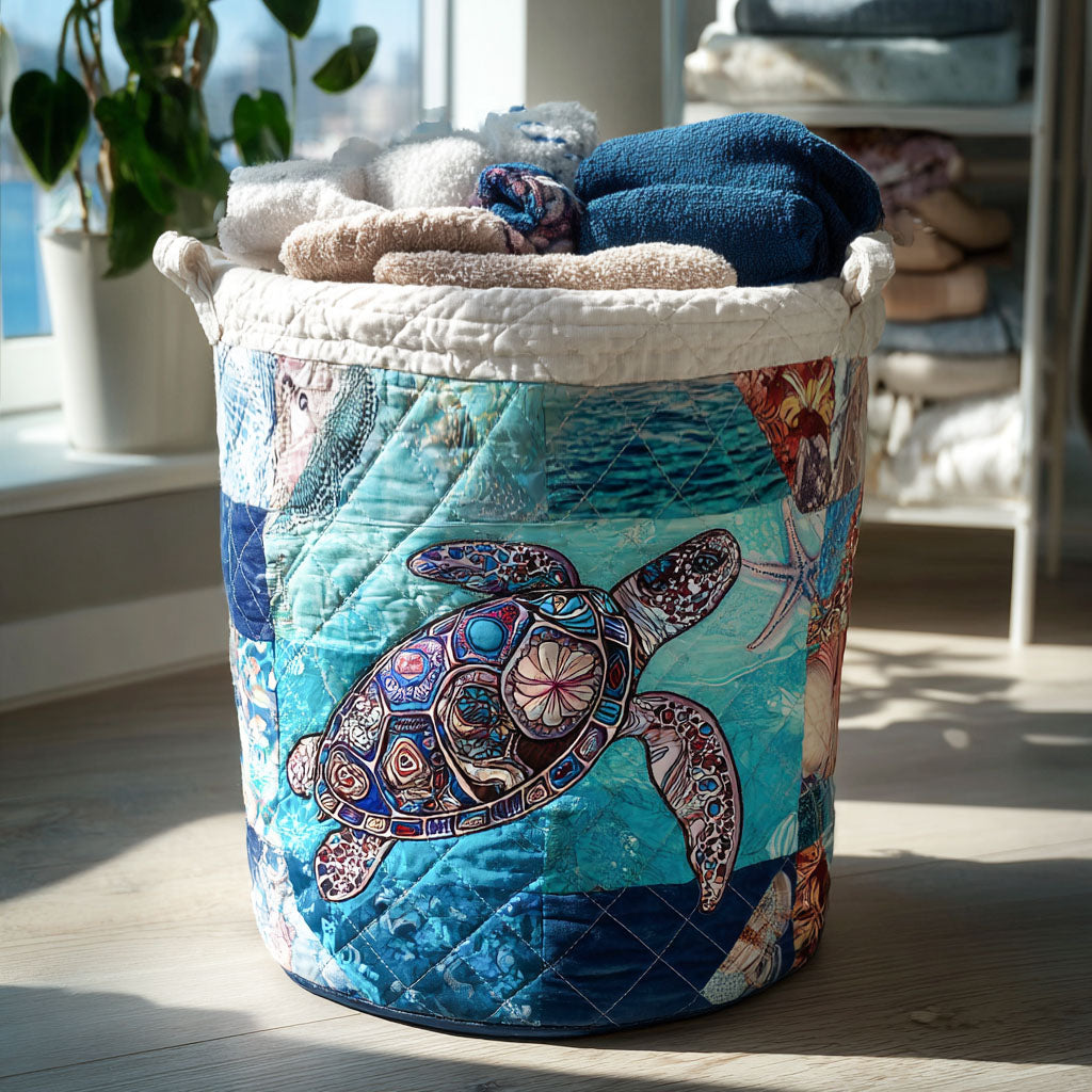 Salty Breeze Quilted Laundry Basket Foldable Storage Bin Good Presents For Moms