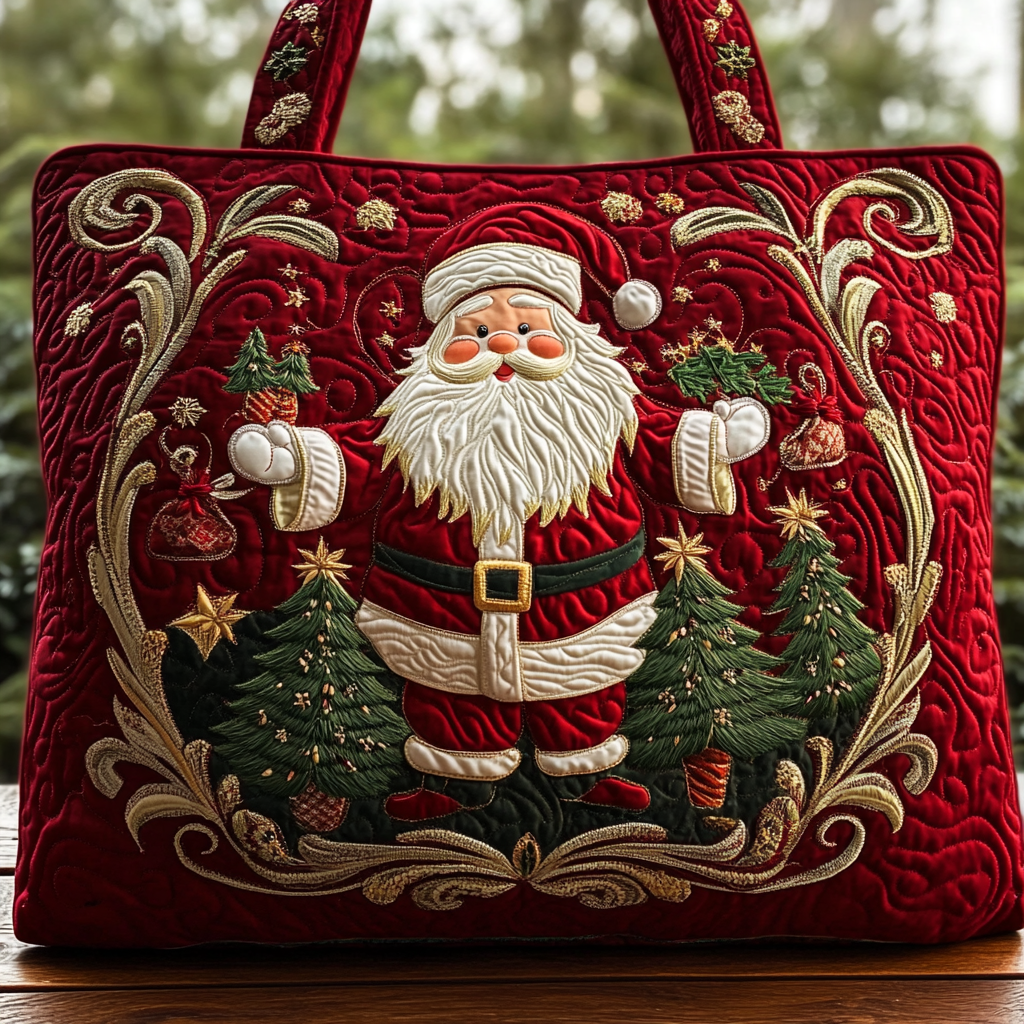 Santa Gift Quilted Tote Bag Best Totes For Women Best Xmas Present For Wife