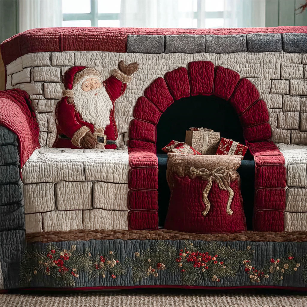 Santa Hearthside Quilted Sofa Cover Christmas Couch Covers Great Book Lover Gifts