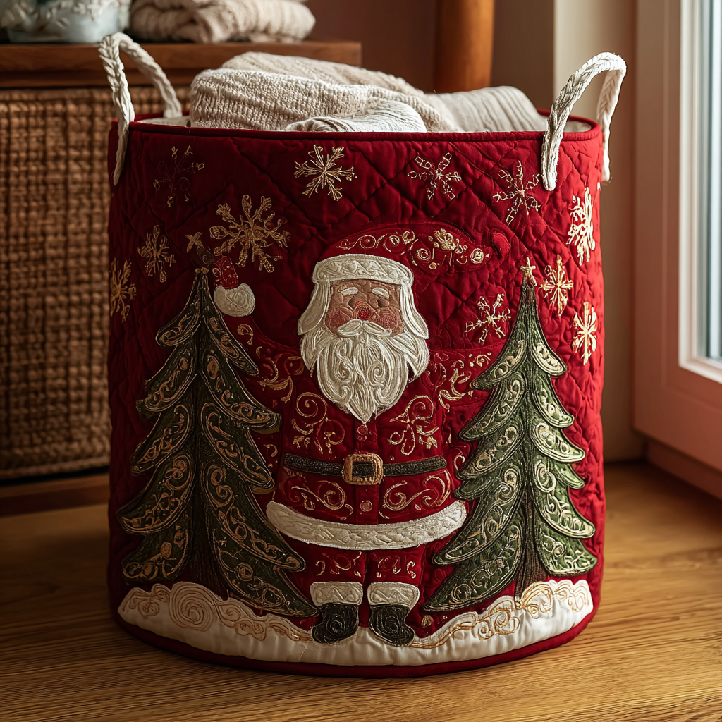 Santa Joy Quilted Laundry Basket Unique Laundry Hamper Ideas Gifts For A Daughter In Law For Christmas