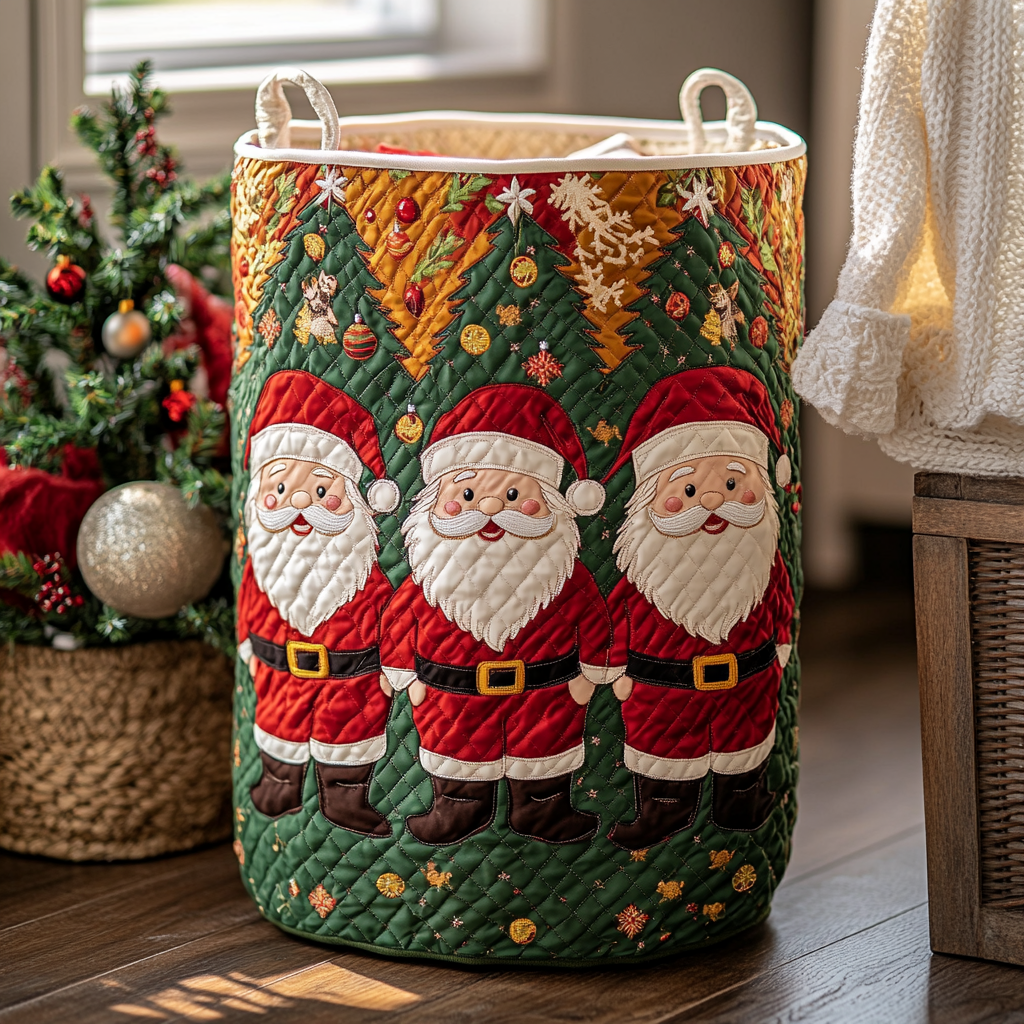 Santa Joy Quilted Laundry Basket Unusual Laundry Basket Christmas Gifts For Relatives