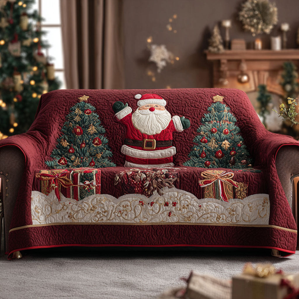 Santa Joy Quilted Sofa Cover Best Sofa Covers Christmas Present Ideas