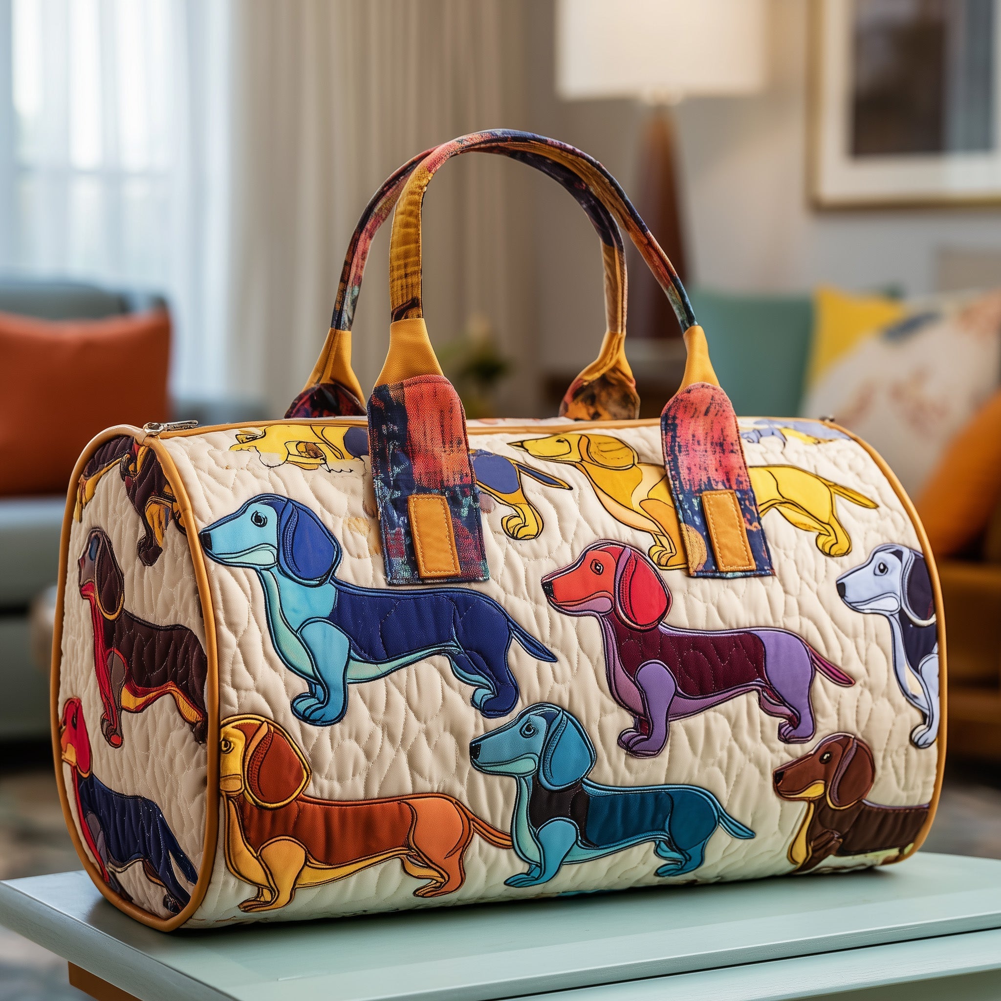 Sausage Dogs Quilted Duffle Bag Weekender Duffel Bag Women Useful Mother's Day Gifts