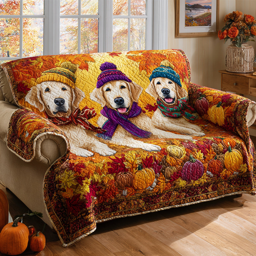 Scarf Golden Retriever Quilted Sofa Cover Sofa Seat Protector Unique Gifts For Dog Lovers