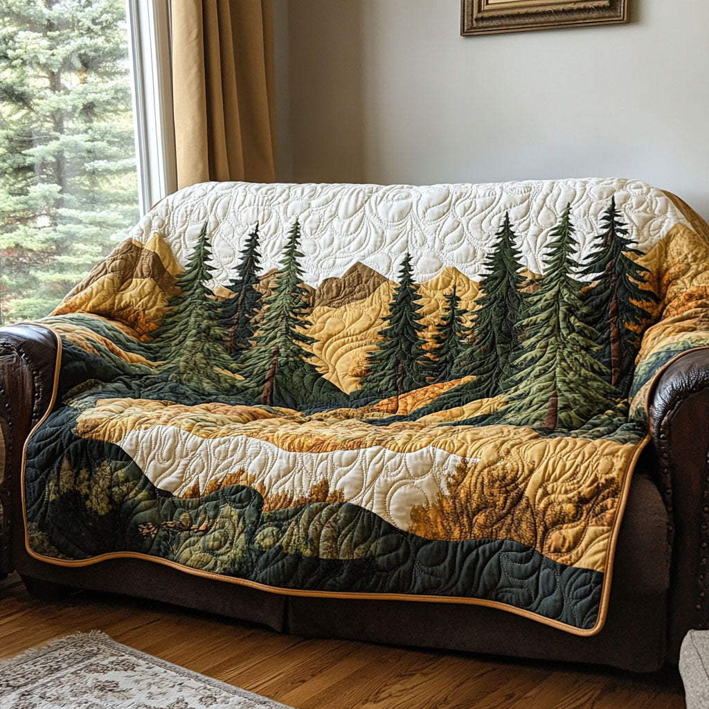 Scenic Wood Quilted Sofa Cover Couch Slipcovers Father's Day Gifts