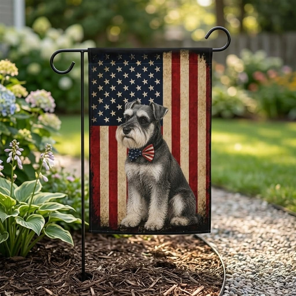 Schnauzer American Flag Decor Celebrate America's 250th Anniversary Merch Gift Ideas