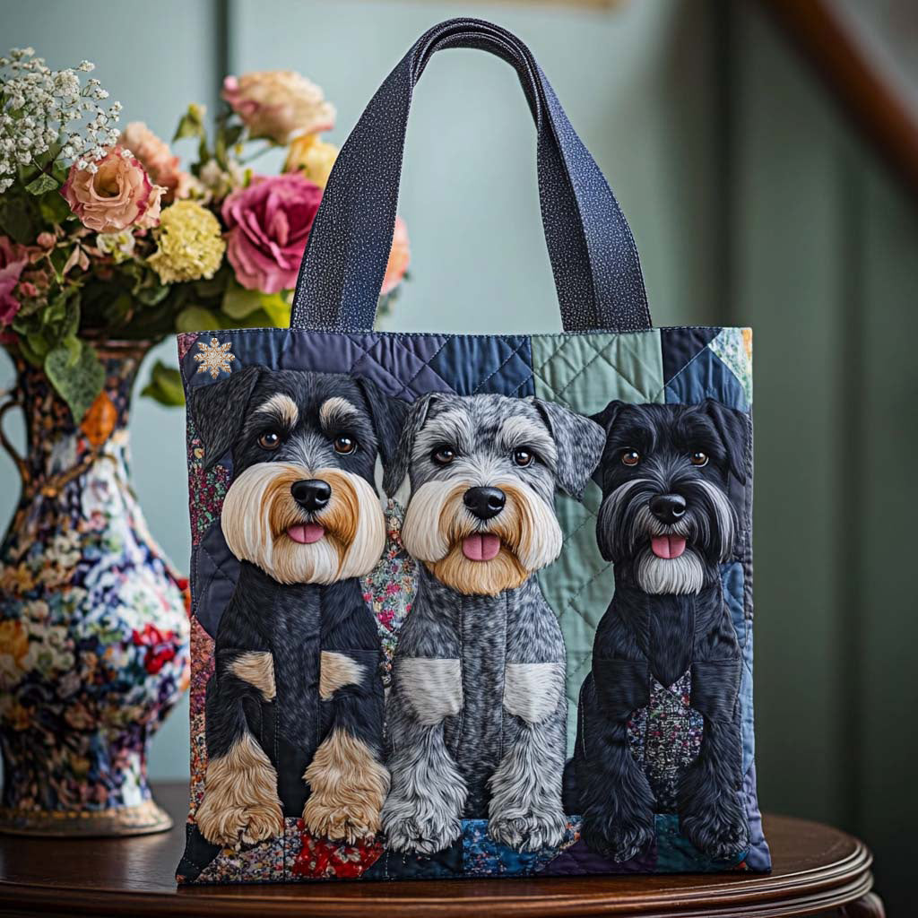 Schnauzer Happy Pals Quilted Tote Bag Best Everyday Tote Best Gifts For Wife This Christmas