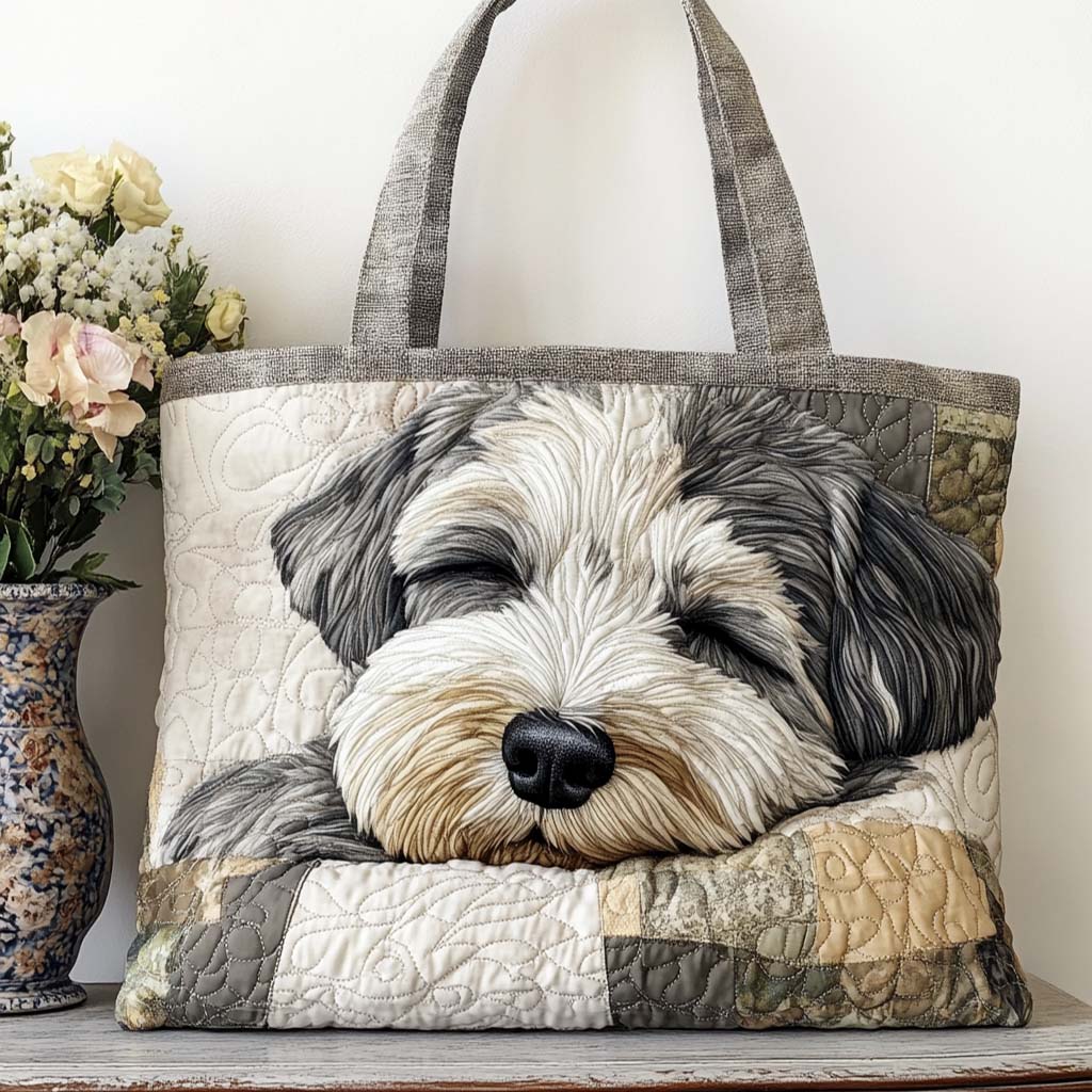 Schnauzer Peaceful Rest Quilted Tote Bag Perfect Tote Bag Christmas Ideas For Wife