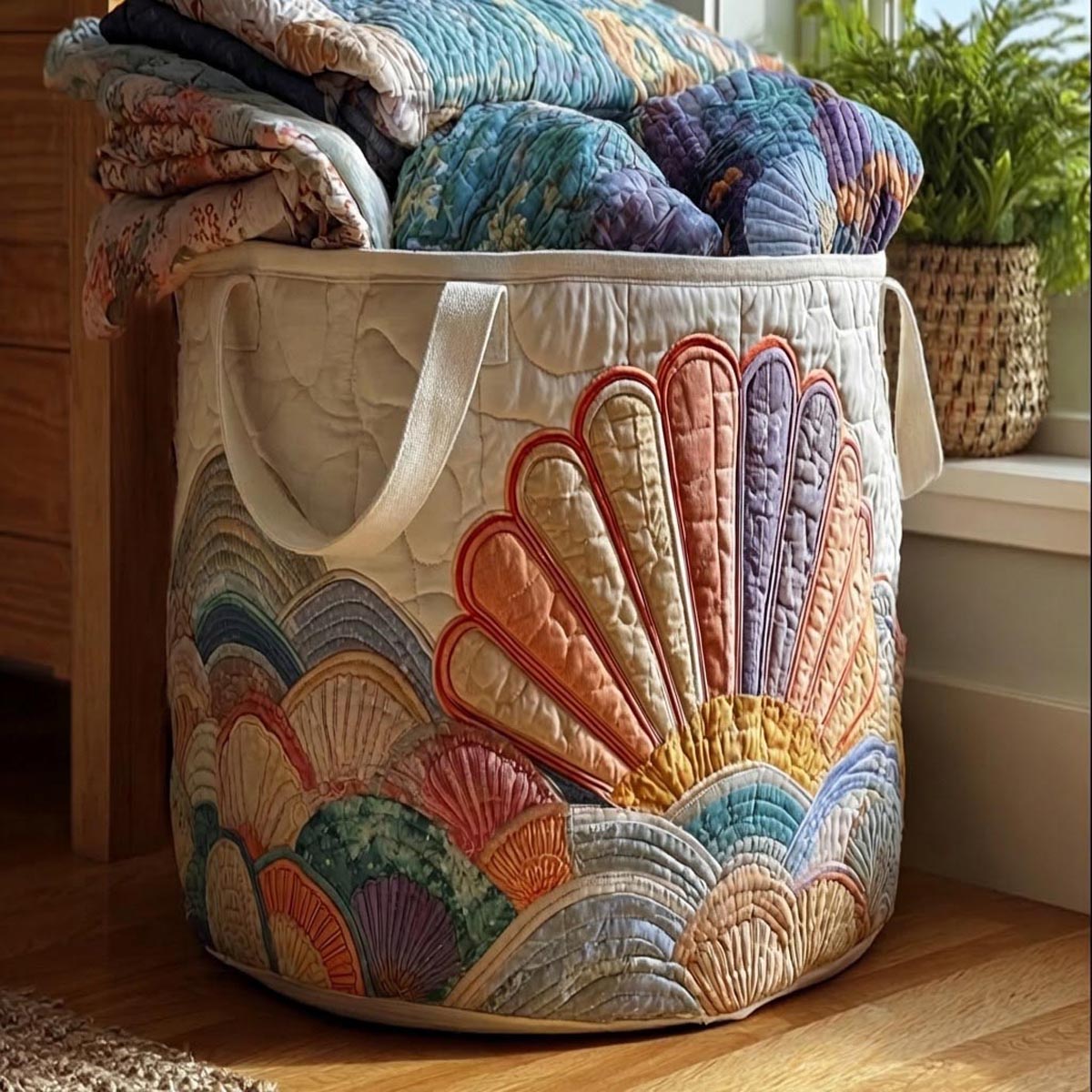 Sea Dreams Quilted Laundry Basket Good Laundry Baskets Best Gifts For Beach Lovers