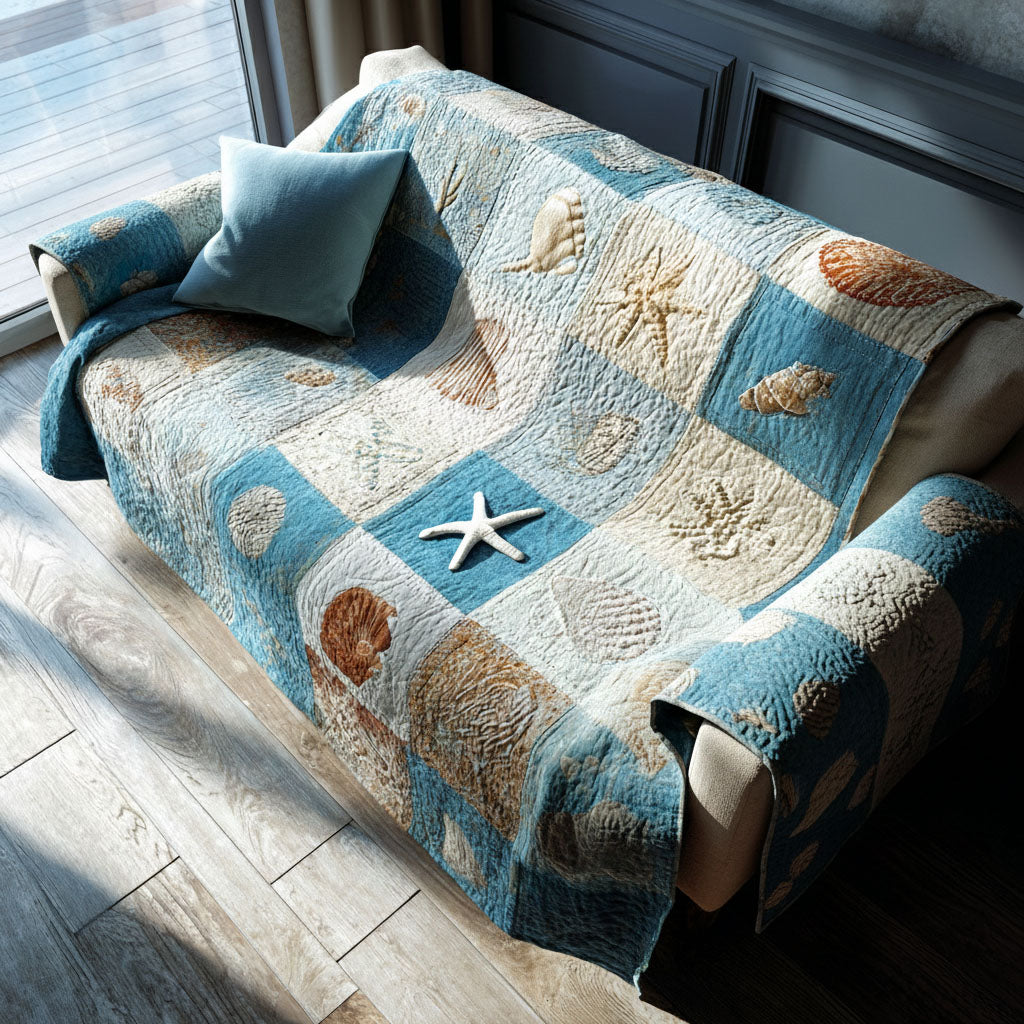 Sea Escape Quilted Sofa Cover Home Decor Presents For Ocean Lovers