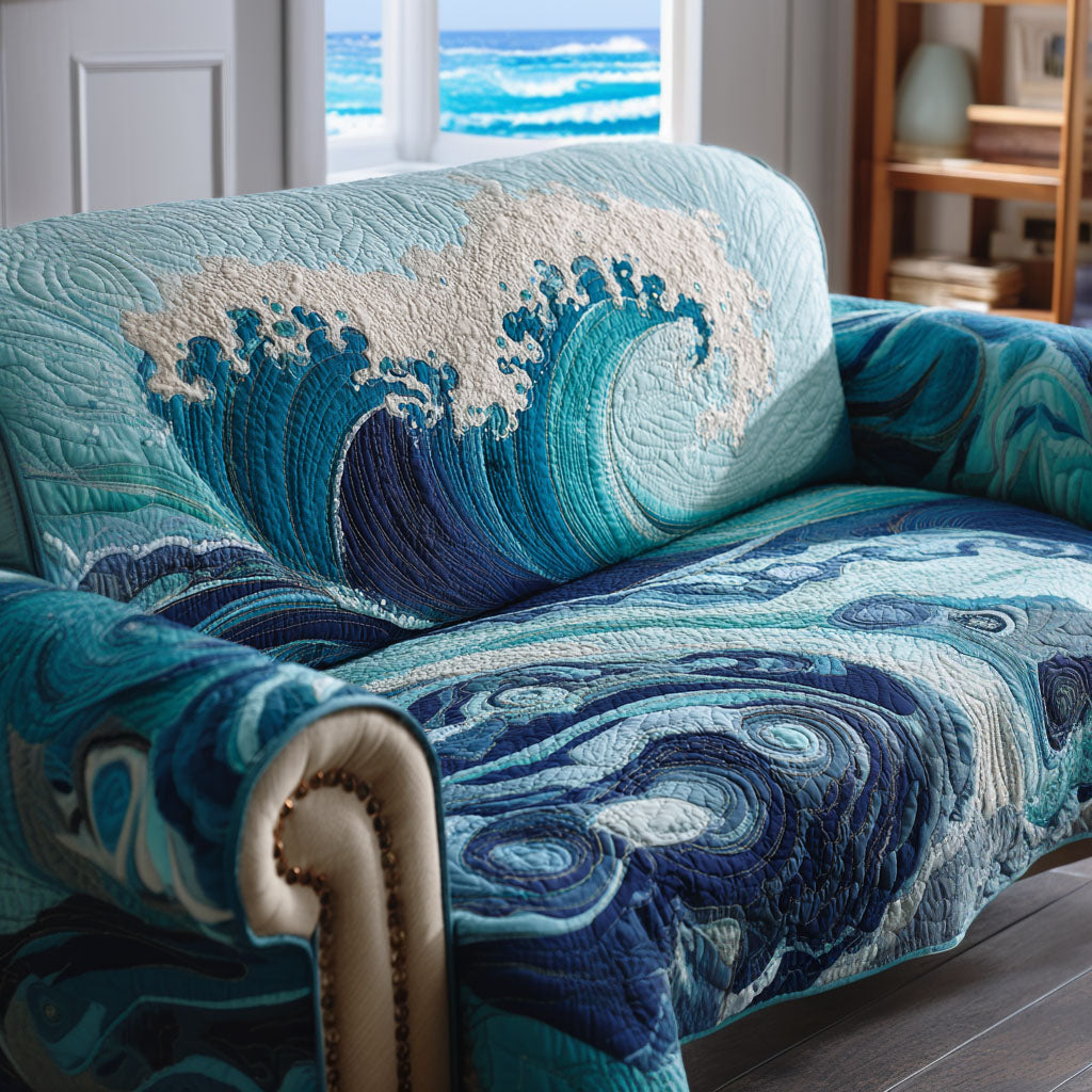 Sea Harmony Quilted Sofa Cover Sofa Saver Covers Beach Gifts For Women