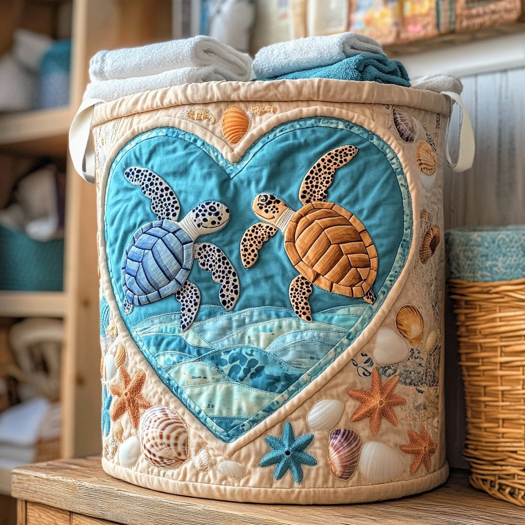 Sea Haven Quilted Laundry Basket Foldable Laundry Hamper Cute Mothers Day Gifts