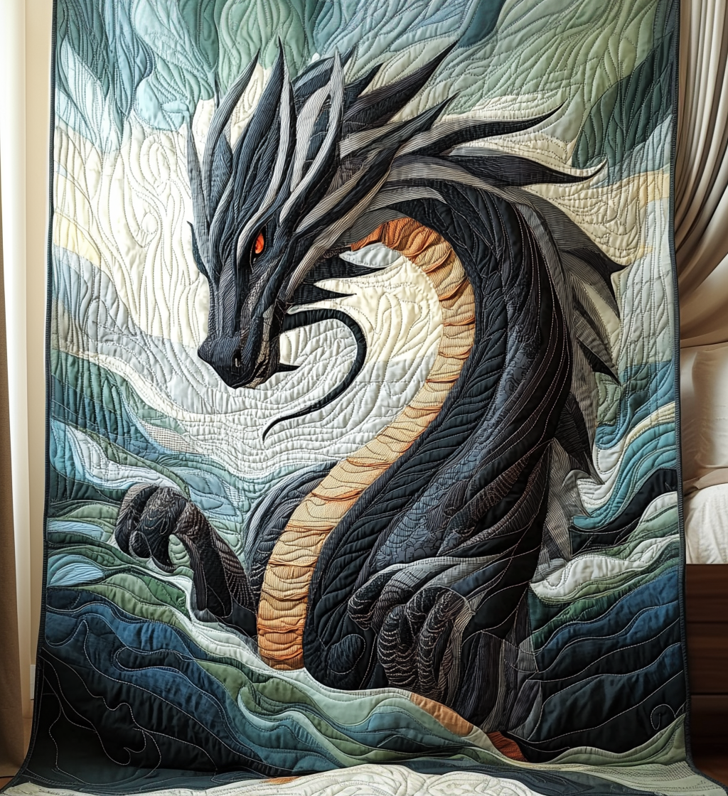 Sea Protector Quilted Blanket Cozy Bedroom Ideas Dragon Themed Birthday Gifts