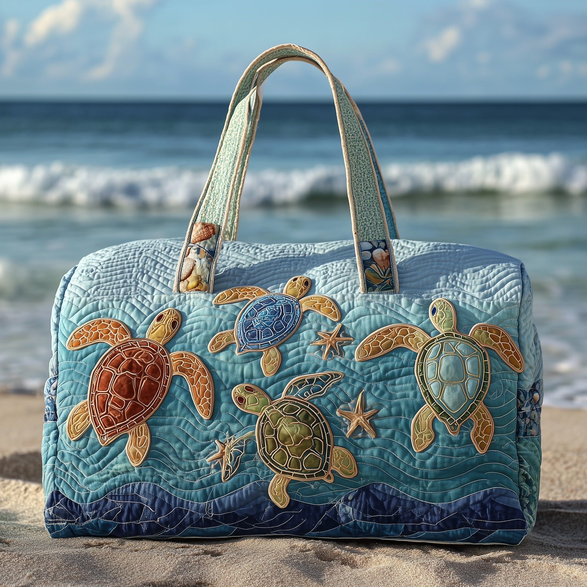 Sea Turtle Haven Quilted Duffle Bag Best Weekend Duffel Bag Best Mothers Day Present