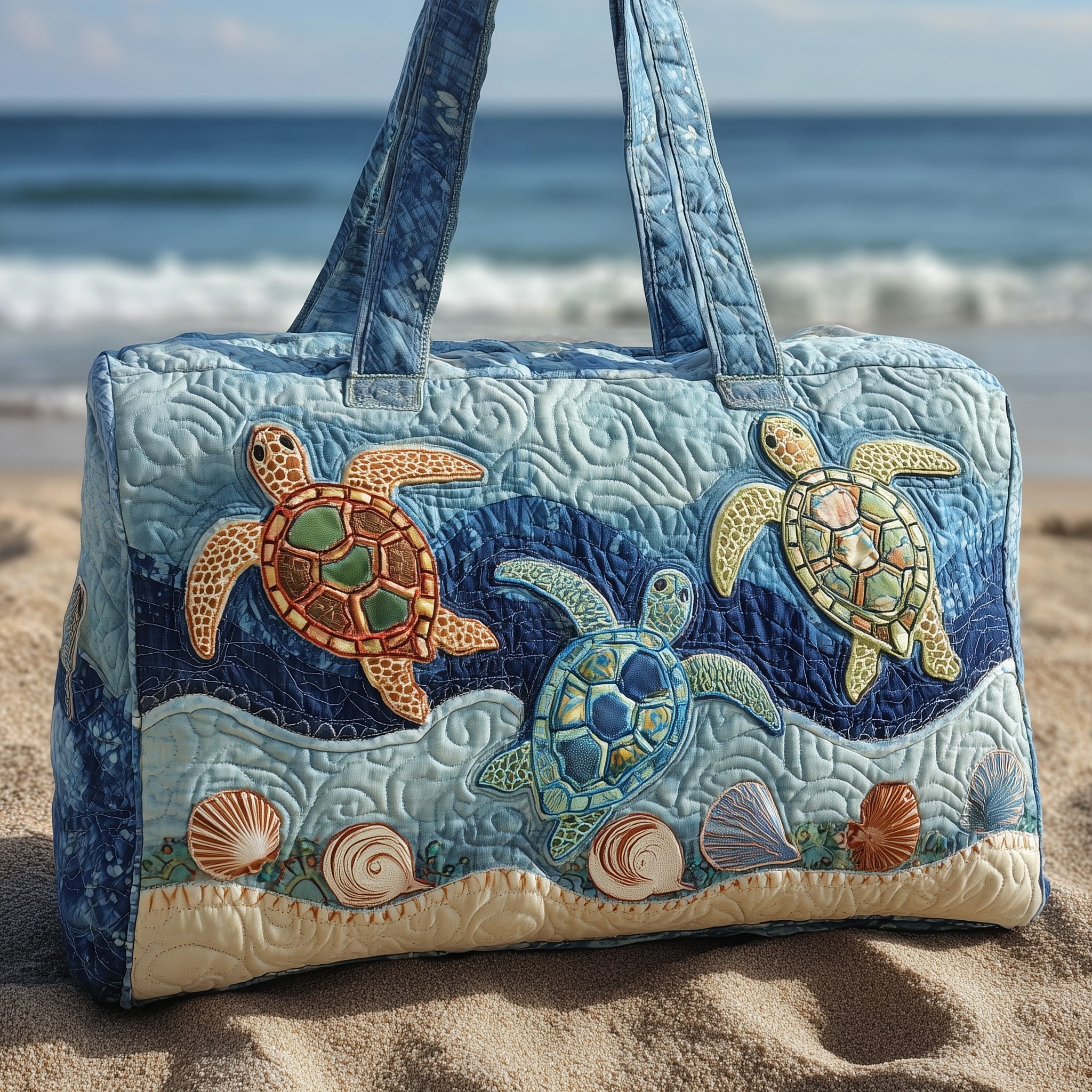 Sea Turtle Haven Quilted Duffle Bag Good Duffel Bags Birth Gifts For Mom