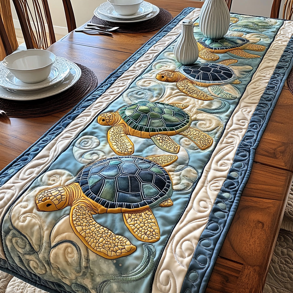 Sea Turtle Quilted Table Runner Dining Table Decor Ideas Sea Turtle Gift Ideas For Her