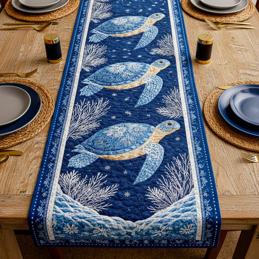 Sea Turtles Quilted Table Runner Dining Table Centerpiece Ideas Turtle Gift Idea