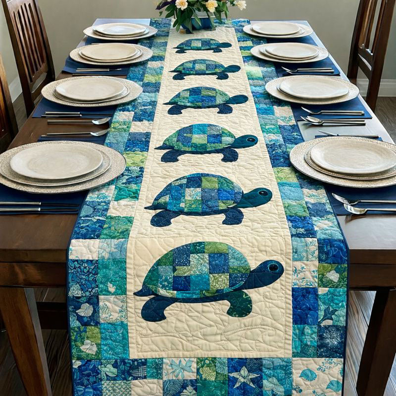 Sea Turtles Quilted Table Runner Dining Table Centerpiece Presents For Turtle Lovers