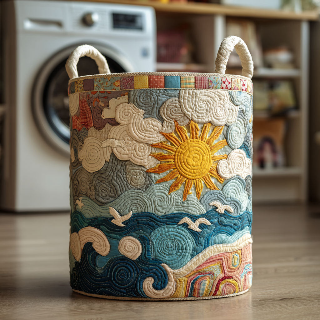 Seabreeze Sun Quilted Laundry Basket Foldable Storage Bin Last Minute Mother's Day Ideas