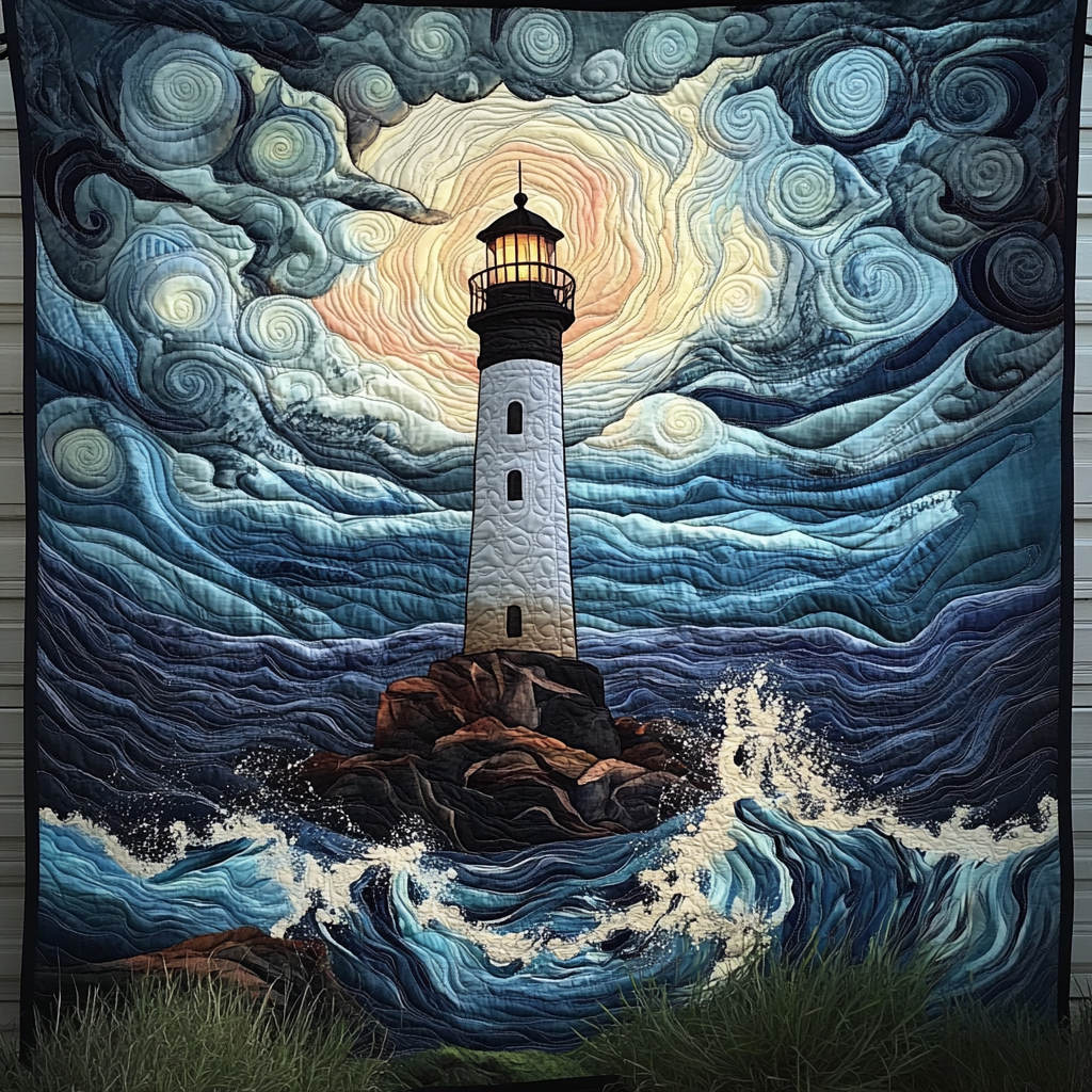 Seafarer Sanctuary Quilted Blanket Bed Room Decoration Good Gifts For Beach Lovers