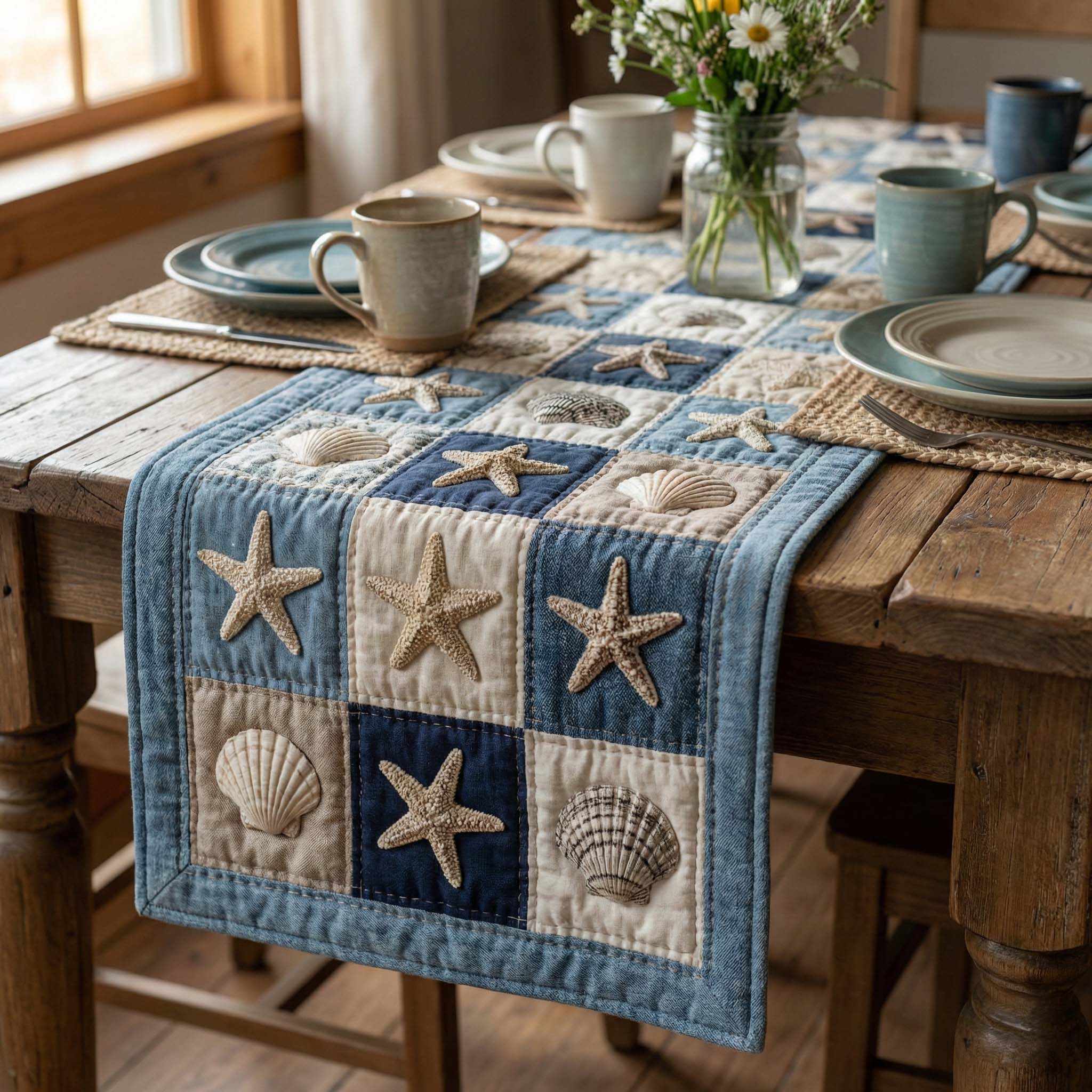 Seaside Patch Quilted Table Runner Dining Table Ideas Good Fathers Day Gifts