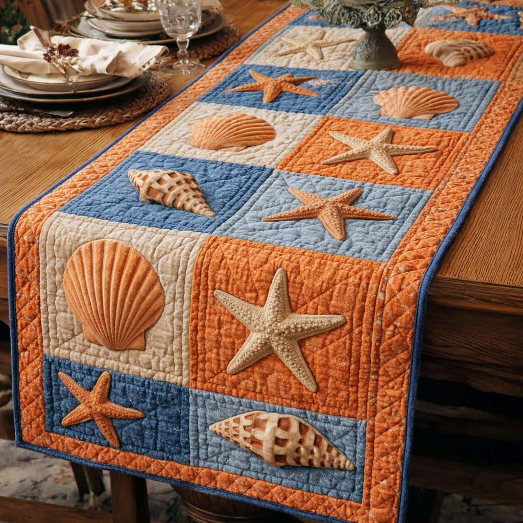 Seaside Patch Quilted Table Runner Kitchen Table Runners Father Daughter Gifts