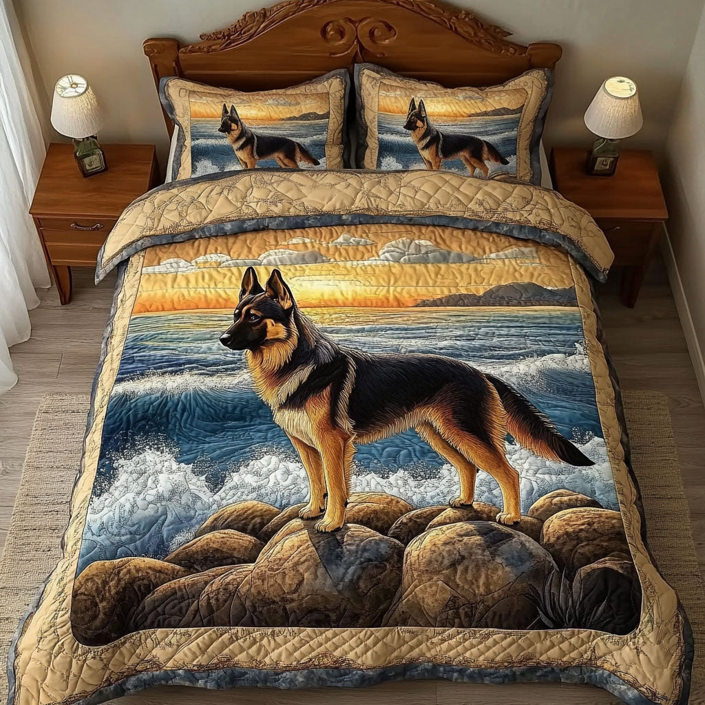 Seaside Watch Quilted Bedding Set Duvet Cover Sheets Dog Owners Themed Gifts