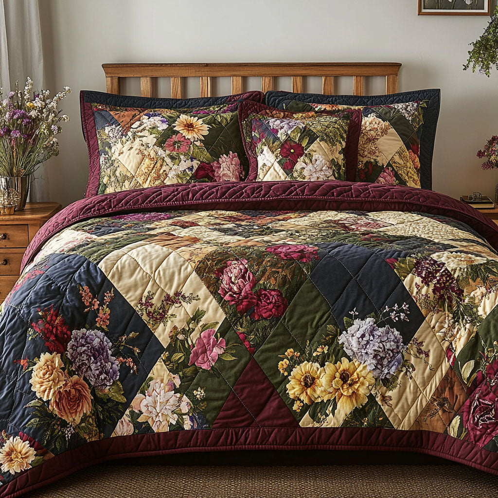 Secret Garden Blooms Quilted Bedding Set Best Bedsheets Best Gift For Daughter'S First Mother's Day