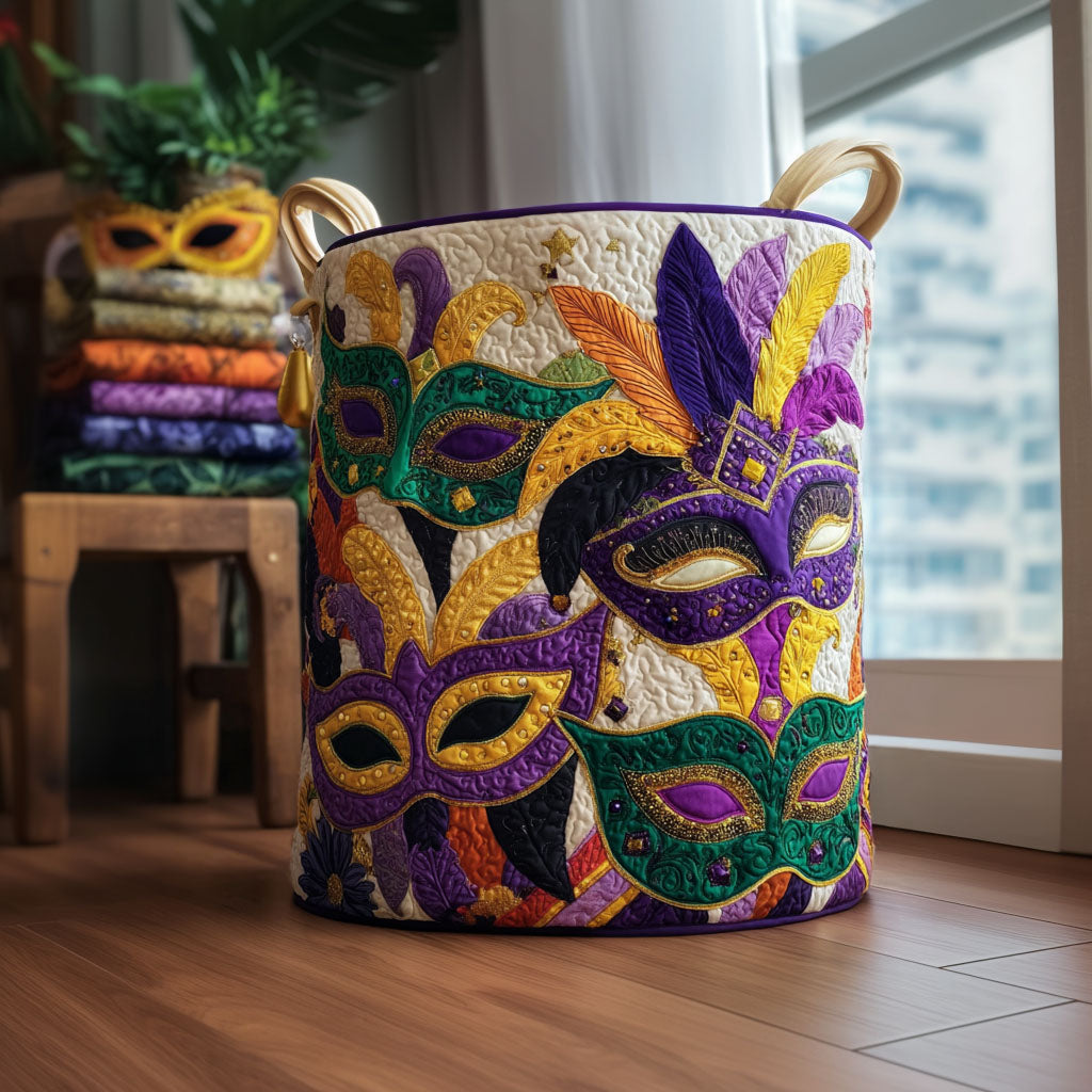 Secret Mardi Quilted Laundry Basket Best Dirty Clothes Hamper Mardi Gras King Gifts