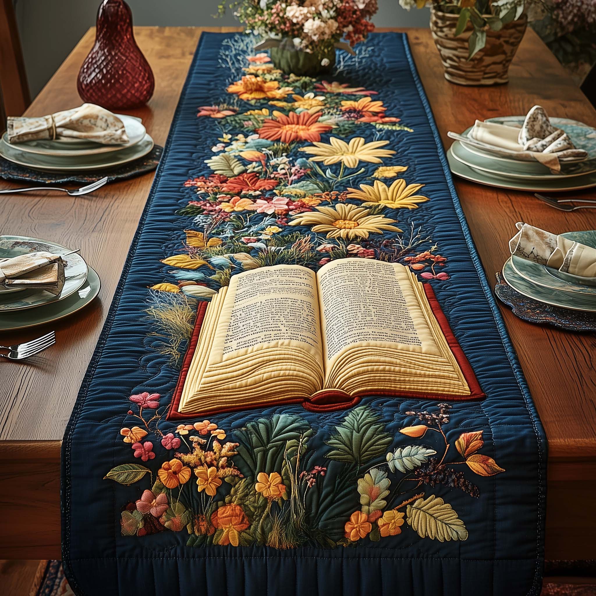 Secret Tales Quilted Table Runner Dining Room Decor Ideas Awesome Gifts For Book Lovers