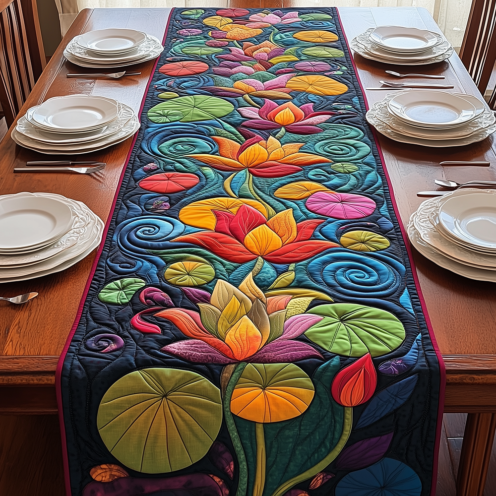 Serene Bloom Quilted Table Runner Kitchen Table Decor Ideas Last Minute Mothers Day Gifts