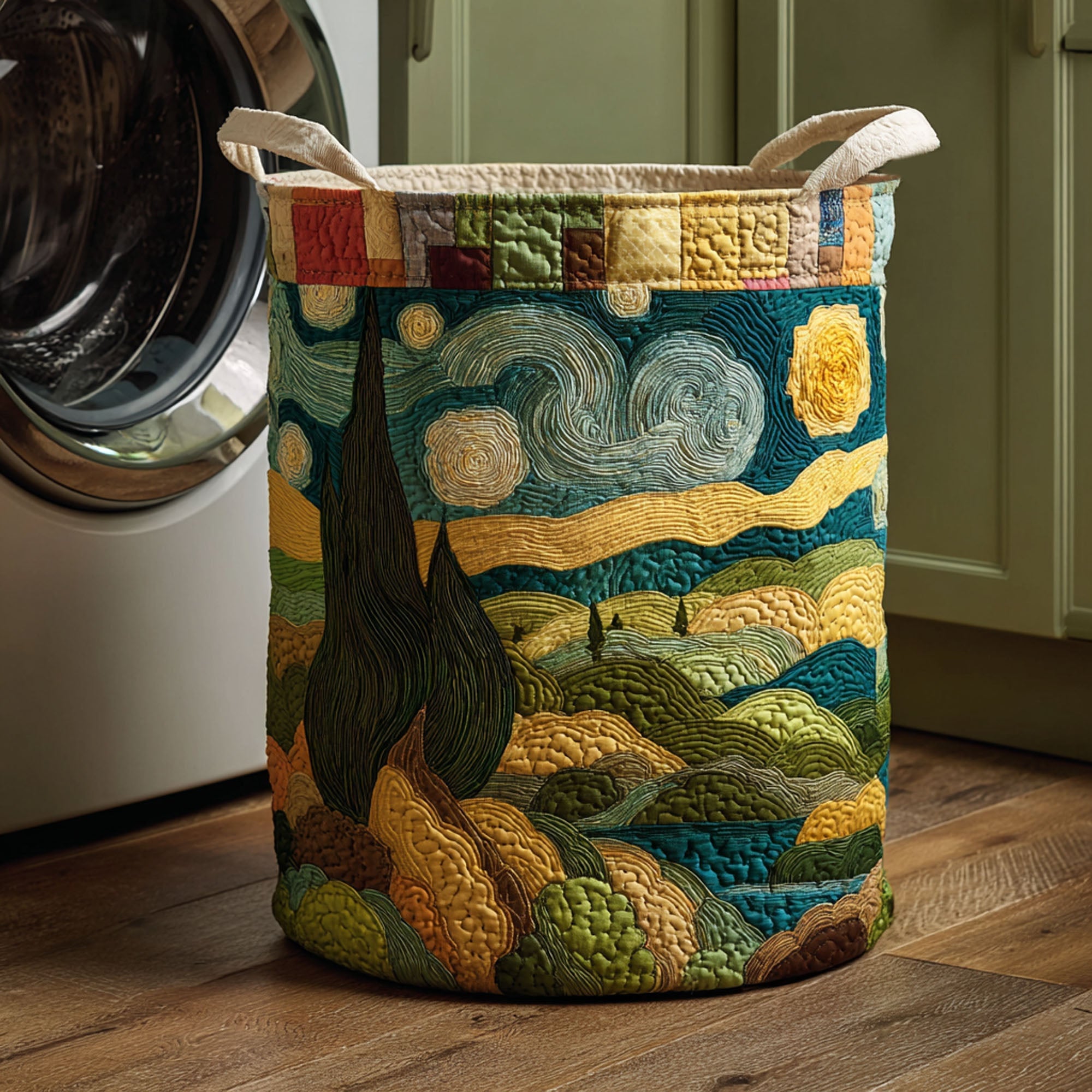 Serene Meadow Quilted Laundry Basket Home Decor Shop Useful Housewarming Gifts