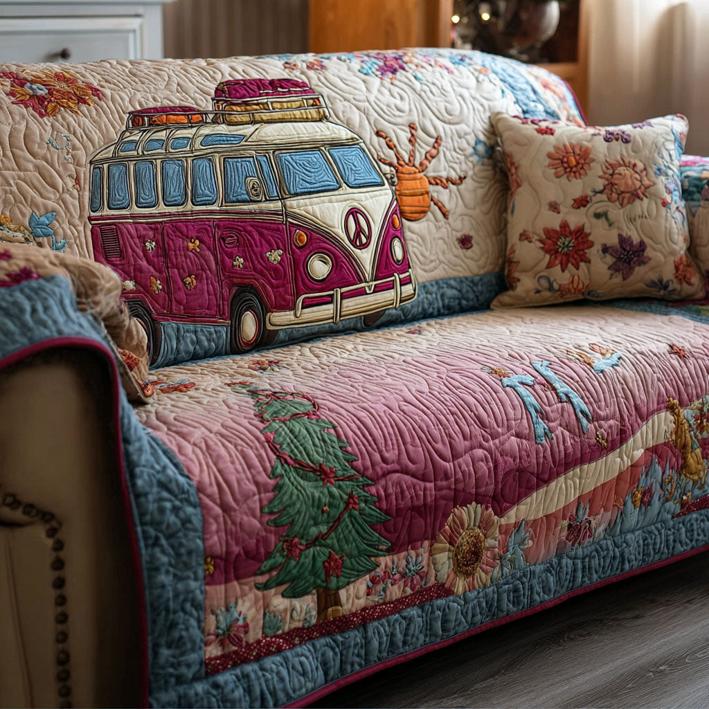 Serene Sunshine Quilted Sofa Cover Slipcover Sofa Hippie Gifts For Him