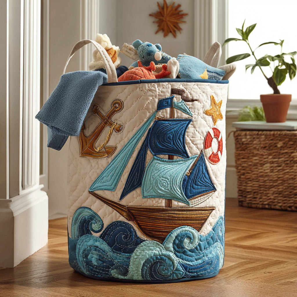 Set Sail Quilted Laundry Basket Best Laundry Basket Marine Anchor Gifts
