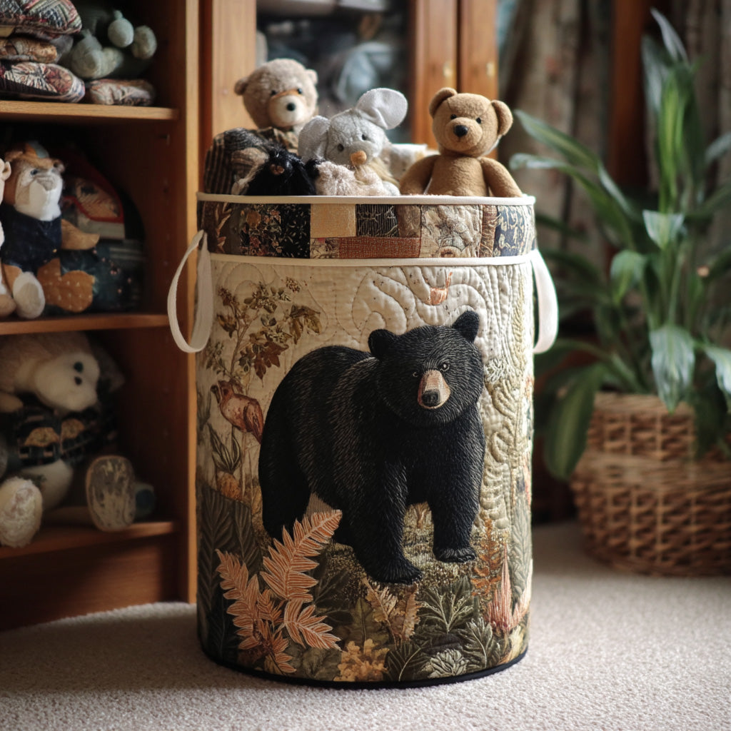 Shadow Bear Quilted Laundry Basket Best Clothes Basket Father's Day Gifts