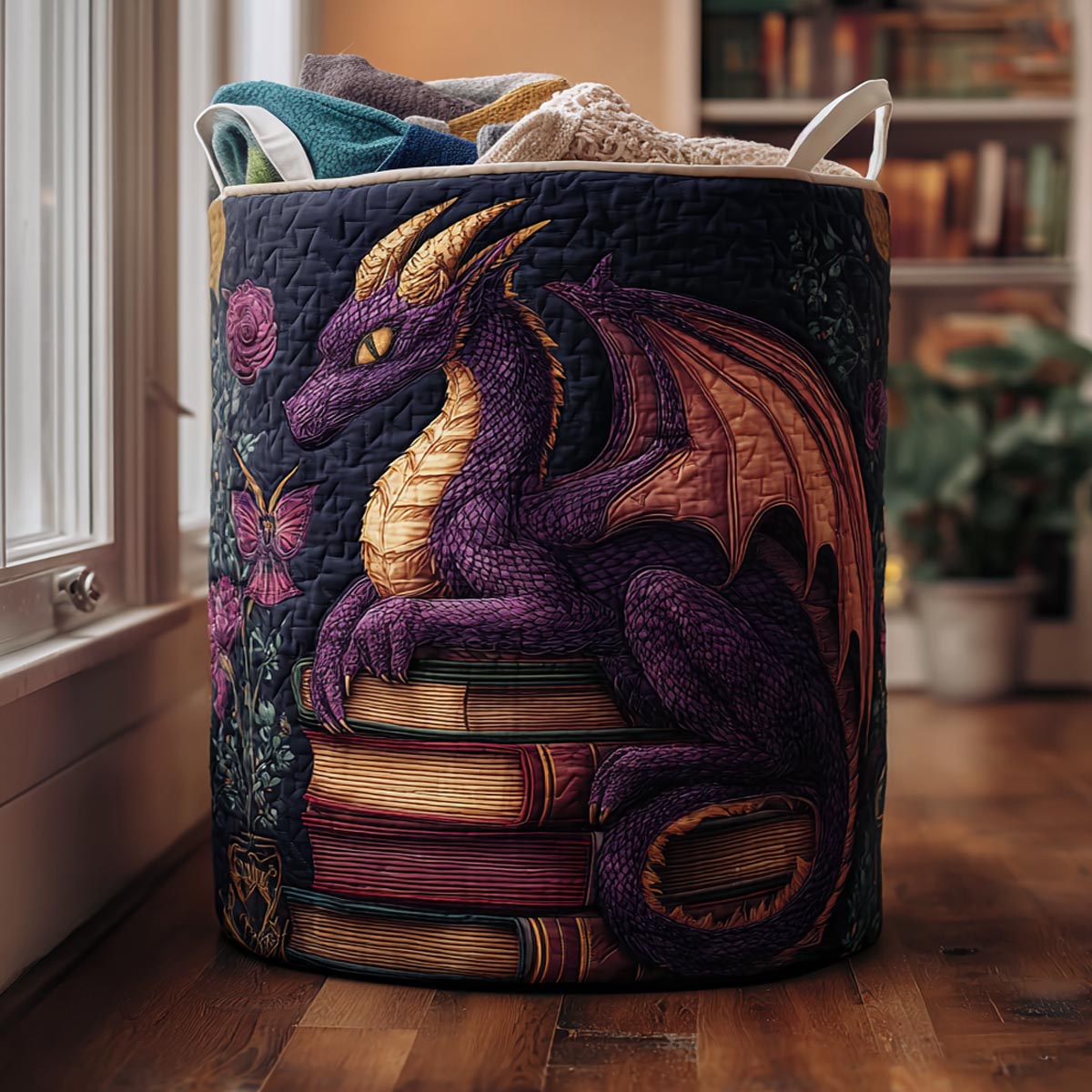 Shadow Dragon Quilted Laundry Basket Good Laundry Baskets Dragon Father's Day Presents