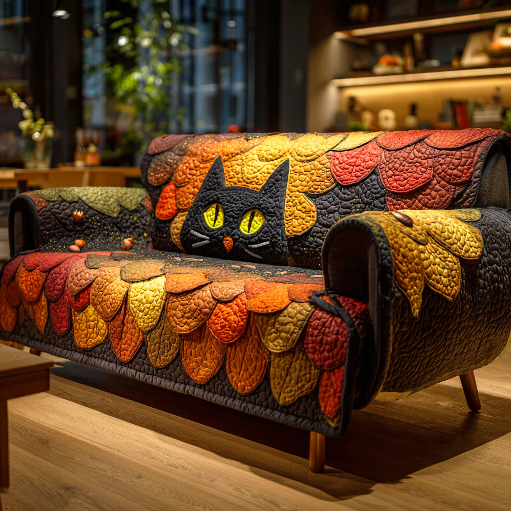 Shadow Garden Quilted Sofa Cover Family Room Ideas Gifts For Cat Owners