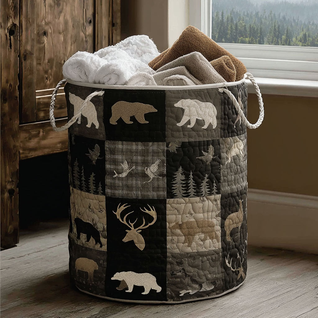 Shadow Hunt Woods Quilted Laundry Basket Best Clothes Basket Something Special For Fathers Day