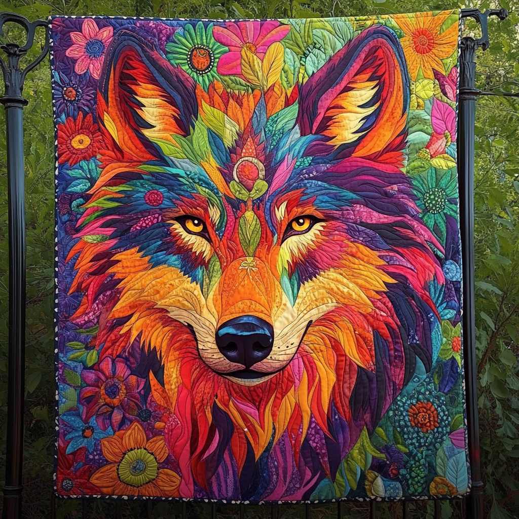 Shadow Hunter Quilted Blanket Unique Bed Sheet Set Best Gifts For Wolf Lovers