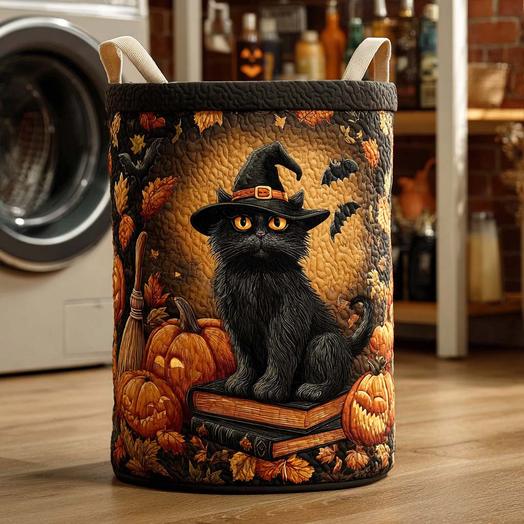 Shadow Whisker Quilted Laundry Basket Unique Cool Laundry Basket Gifts For Halloween Lovers