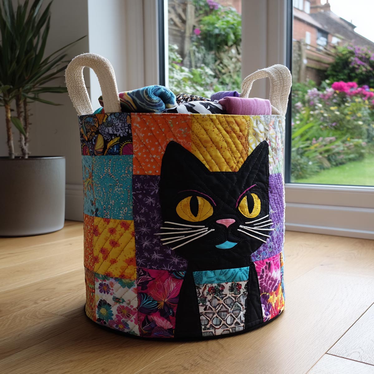Shadow Whiskers Quilted Laundry Basket Good Laundry Baskets Cat Themed Gifts For Her