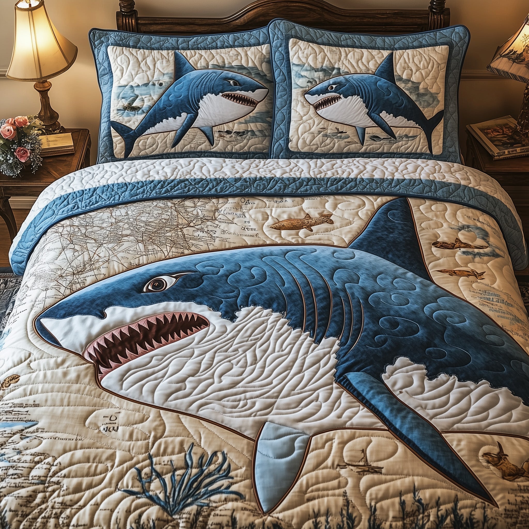 Shark Quilted Bedding Set Quilt Comforter Sets Mummy Presents From Daughter