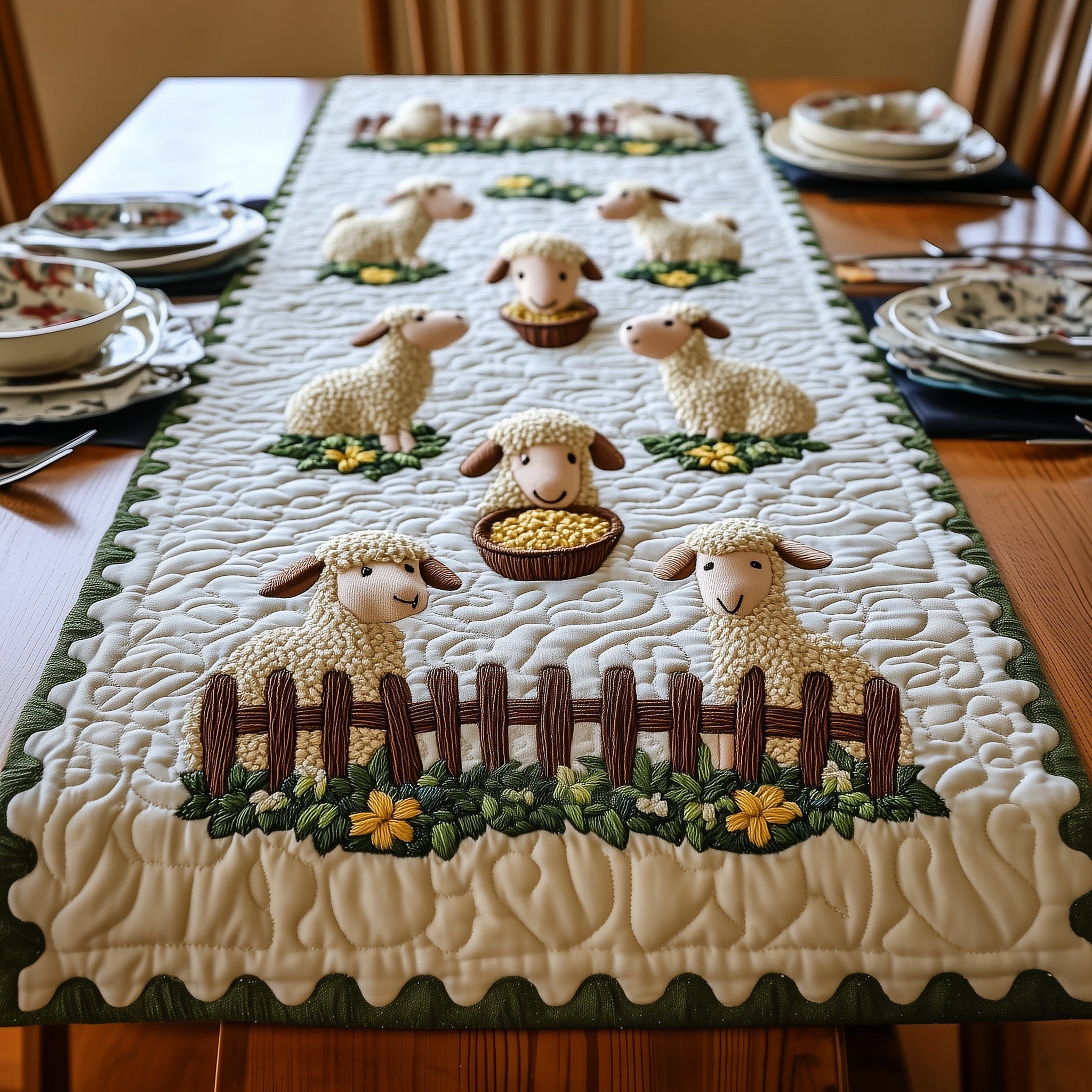 Sheep Quilted Table Runner Best Table Runner Presents For Sheep Farmers