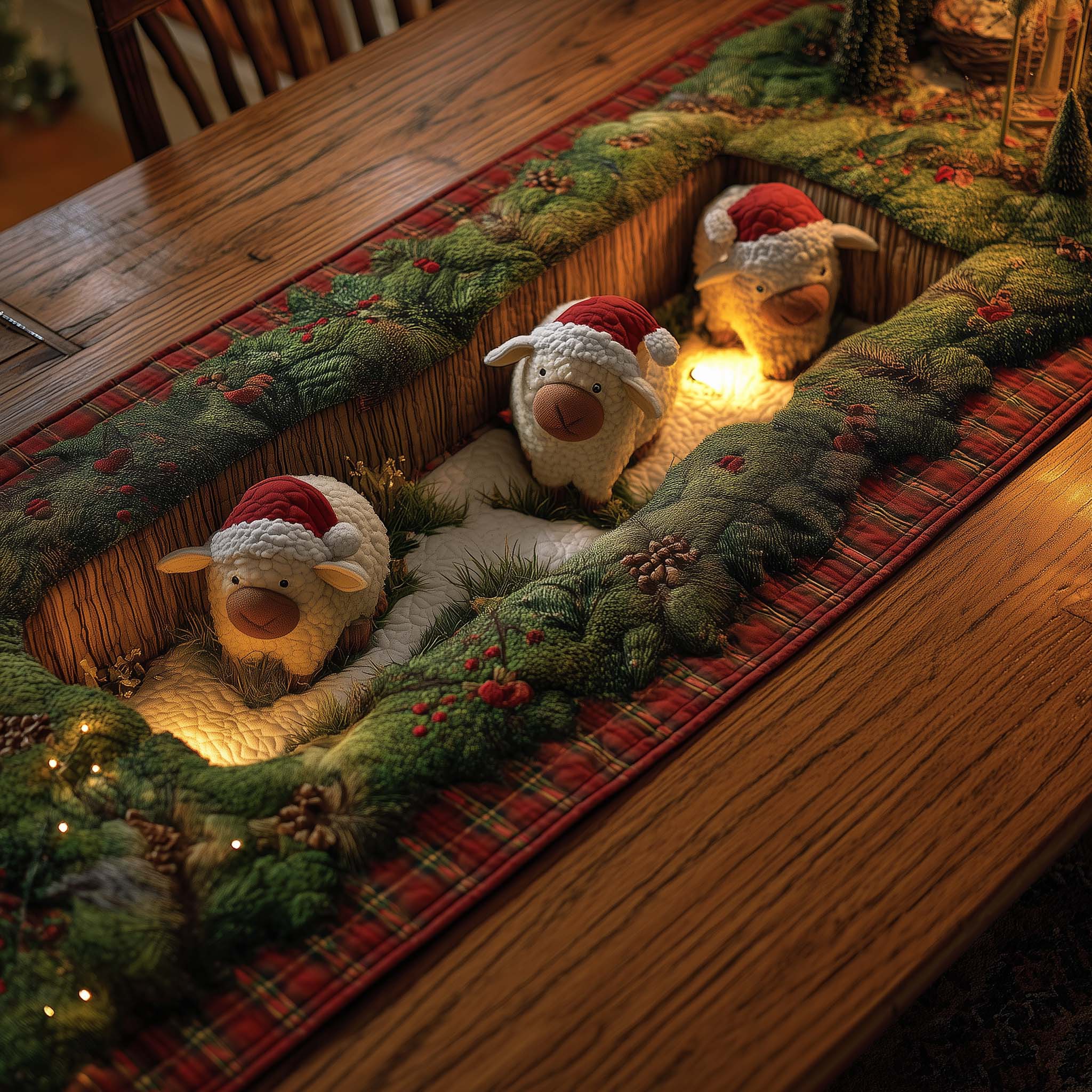 Sheep Quilted Table Runner Farmhouse Table Runner Ideas Sheep Presents